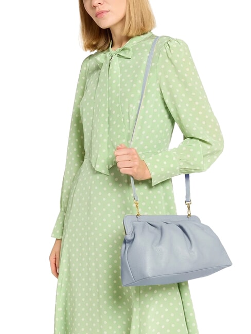 DILETTA SOFT Pochette en cuir martelé brume bleue - Sacs pour Femme