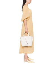 COCCINELLE FLORES Sac fourre-tout moyen en cuir martel&eacute; blanc - Sacs pour Femme - 4