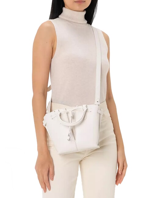 FLORES Petit sac fourre-tout en cuir martel&eacute; bleu - Sacs pour Femme