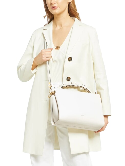 BOHEME GRANA DOUBLE Sac à main, avec bandoulière, en cuir blanc/peau - Sacs pour Femme