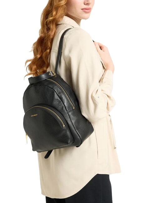 ALPHA Sac à dos en cuir martelé avec poche CUIR - Sacs pour Femme