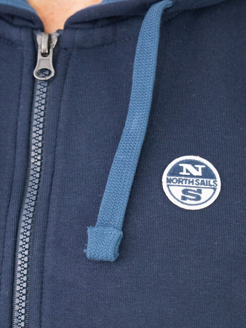 PATCH Sweat à capuche zippé bleu marine - Pulls molletonnés