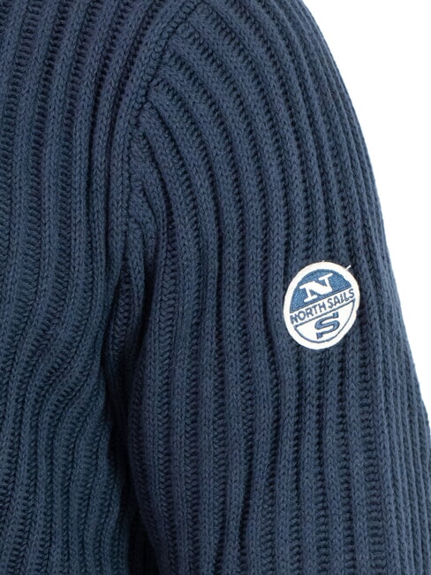 N|S Pull à col roulé côtelé bleu marine - Pulls pour hommes
