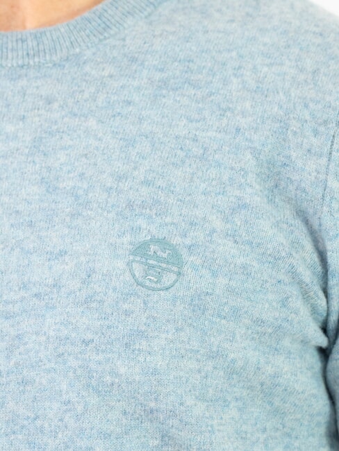 N|S Pull &agrave; col rond avec logo brod&eacute; bleu poussi&eacute;reux - Pulls pour hommes