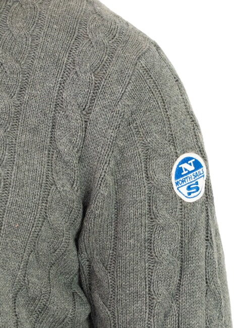 N|S pull à col rond en maille torsadée mélange gris moyen - Pulls pour hommes