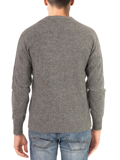 N|S Pull &agrave; col rond avec logo brod&eacute; m&eacute;lange gris moyen - Pulls pour hommes