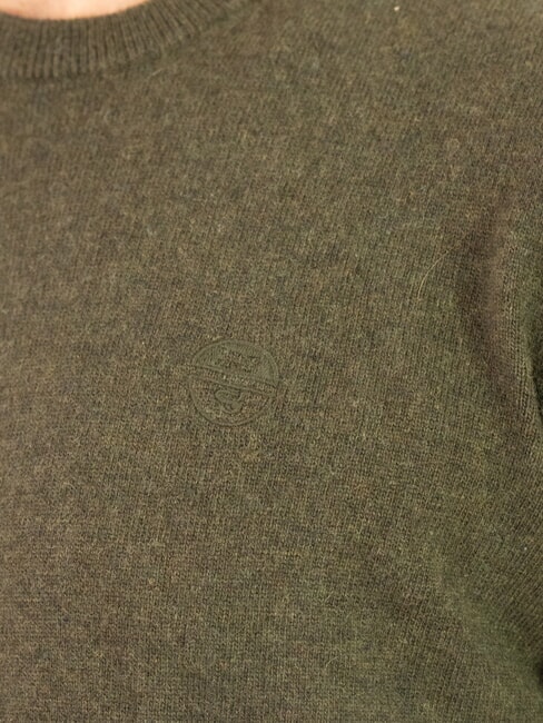 N|S Pull à col rond avec logo brodé vert lierre - Pulls pour hommes