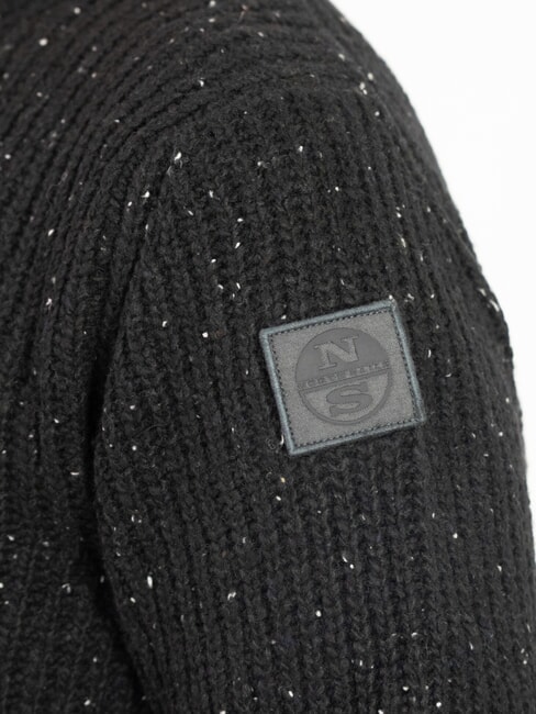 N|S Pull à col rond en laine mélangée noir - Pulls pour hommes
