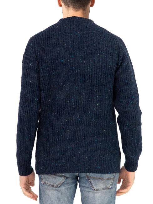 N|S Pull à col rond en laine mélangée bleu marine - Pulls pour hommes