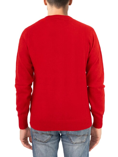 N|S Pull &agrave; col rond avec logo brod&eacute; rouge pomp&eacute;ien - Pulls pour hommes