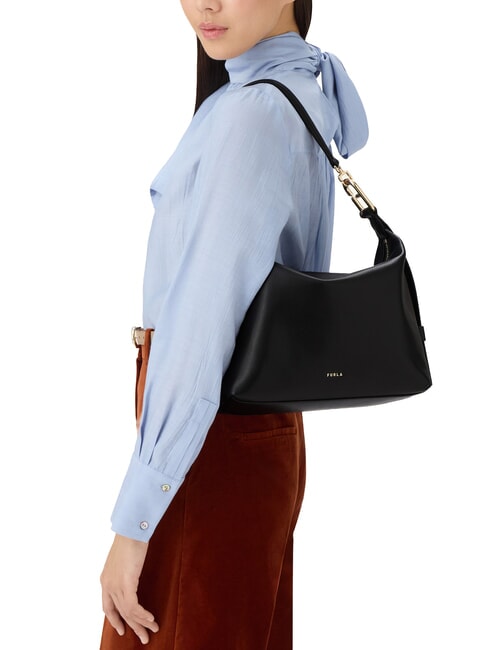 TONIE Sac bandoulière en cuir avec bandoulière Noir - Sacs pour Femme