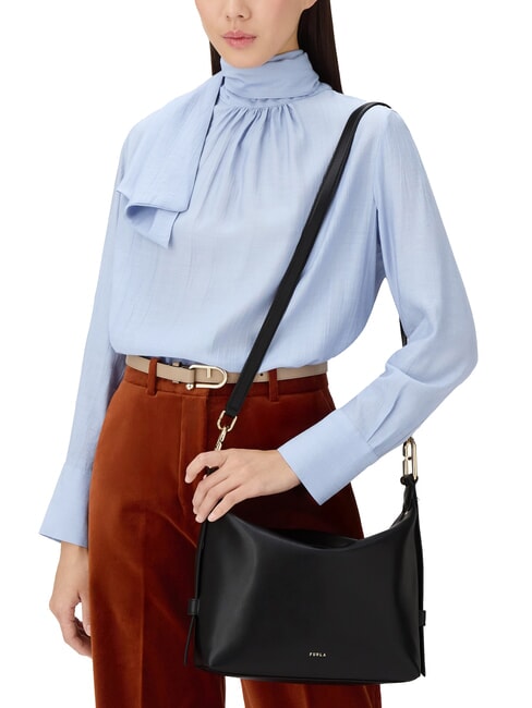 TONIE Sac bandoulière en cuir avec bandoulière Noir - Sacs pour Femme