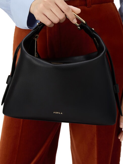 TONIE Sac bandoulière en cuir avec bandoulière Noir - Sacs pour Femme