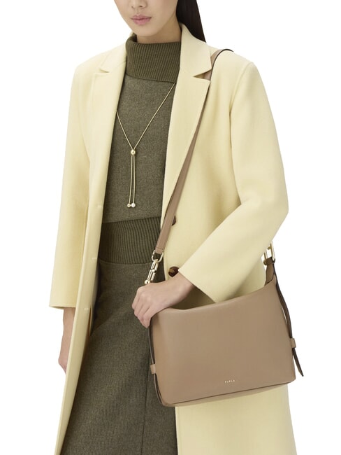 TONIE Sac bandoulière en cuir avec bandoulière caramel au beurre - Sacs pour Femme