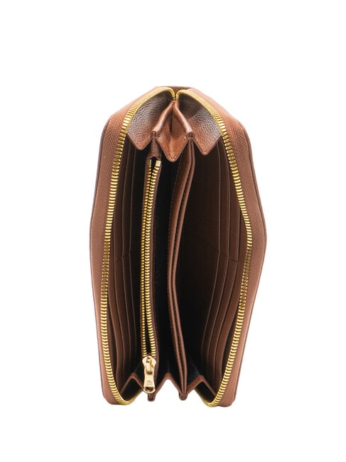 BASIC Portefeuille en cuir zipp&eacute; marron - Portefeuilles Femme