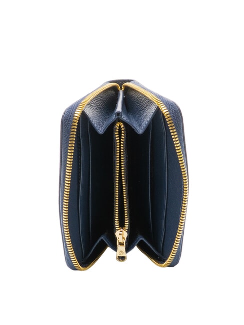 BASIC Petit portefeuille en cuir zipp&eacute; bleu - Portefeuilles Femme