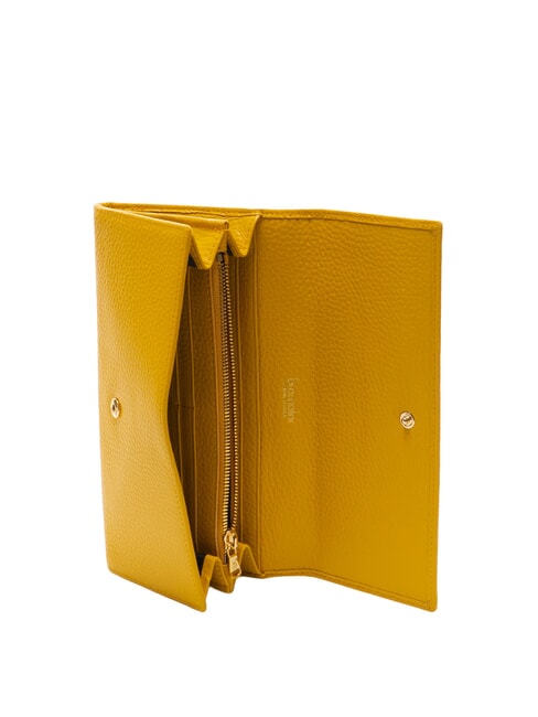 BASIC Grand portefeuille continental en cuir jaune - Portefeuilles Femme