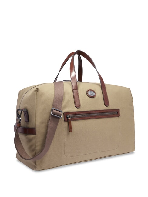 STORY Sac de voyage moyen en cuir et tissu brun ruthénium naturel/foncé - Sacs de voyage