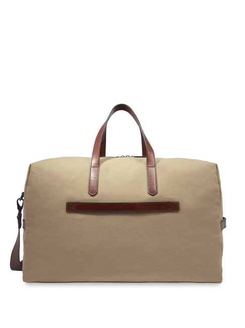 STORY Sac de voyage moyen en cuir et tissu brun ruthénium naturel/foncé - Sacs de voyage