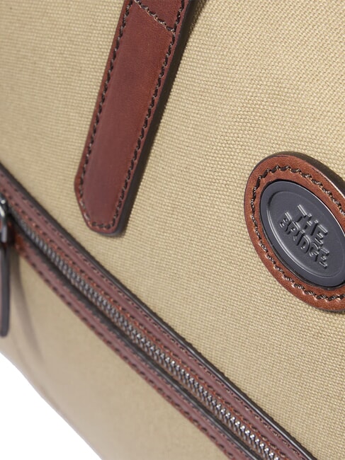 STORY Sac de voyage moyen en cuir et tissu brun ruthénium naturel/foncé - Sacs de voyage