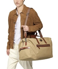 THE BRIDGE STORY Sac de voyage moyen en cuir et tissu brun ruthénium naturel/foncé - Sacs de voyage - 6