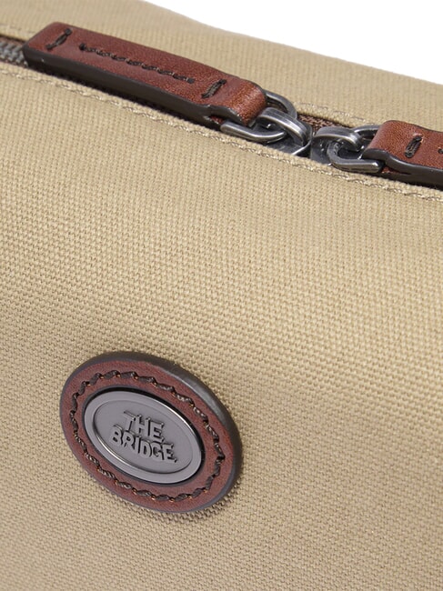 STORY Étui à beauté en cuir et toile brun ruthénium naturel/foncé - Trousses