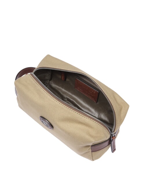 STORY Étui à beauté en cuir et toile brun ruthénium naturel/foncé - Trousses