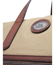 THE BRIDGE STORY petit sac de voyage en cuir et tissu brun ruthénium naturel/foncé - Sacs de voyage - 4