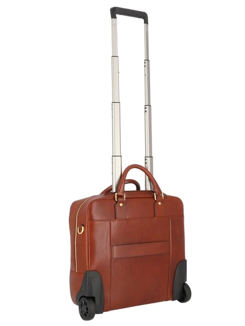 STORY Trolley en cuir pour ordinateur portable 13 pouces MARRON - Pilot case et Sacs ordinateur à roulettes