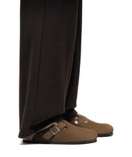 BIRKENSTOCK BOSTON Chausson en cuir su&eacute;d&eacute; th&eacute; noir - Chaussures unisexe - 7