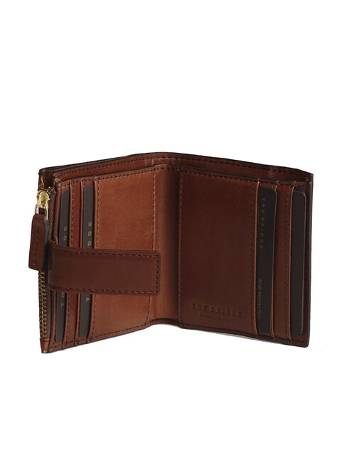 LUCREZIA Portefeuille compact en cuir MARRON - Portefeuilles Femme