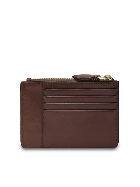 FRIDA Porte-cartes en cuir avec porte-monnaie MARRON - Portefeuilles Femme