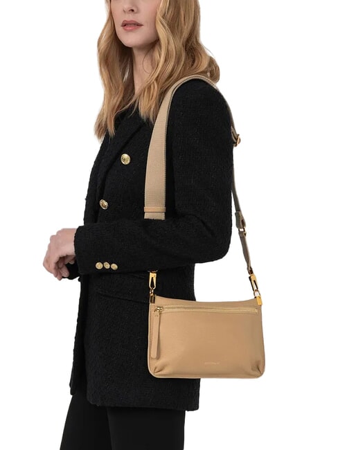 HYLE Petit sac à bandoulière plat en cuir Brandy - Sacs pour Femme