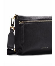 COCCINELLE HYLE Petit sac à bandoulière plat en cuir Noir - Sacs pour Femme - 3