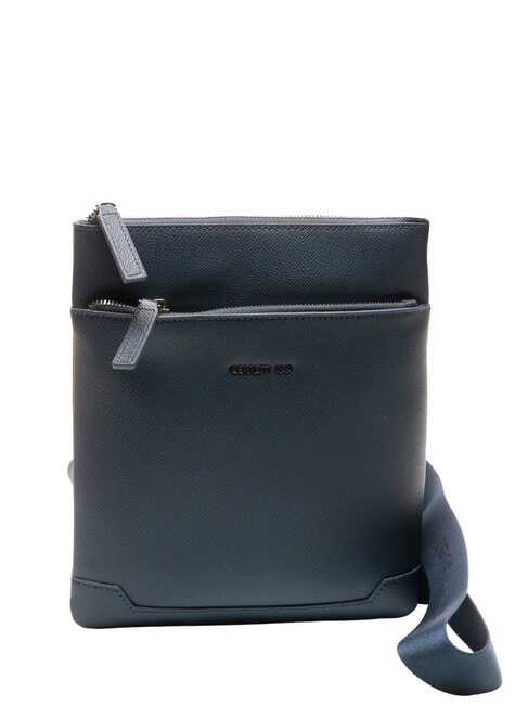 JAKE Sac plat en cuir bleu - Sacs en Bandoulières pour Homme