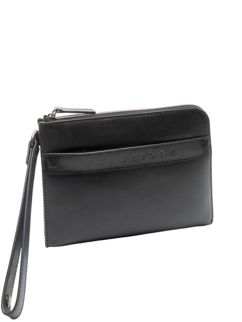 GIACOMO pochette en cuir ruth&eacute;nium noir / noir mat - Sacs pour Femme