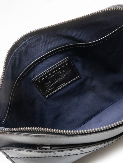 GIACOMO pochette en cuir ruth&eacute;nium noir / noir mat - Sacs pour Femme