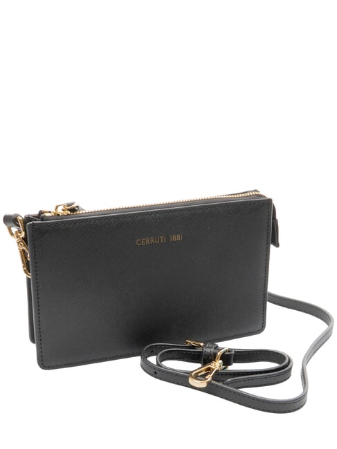 CERRUTIS Pochette avec bandoulière, en cuir noir - Sacs pour Femme
