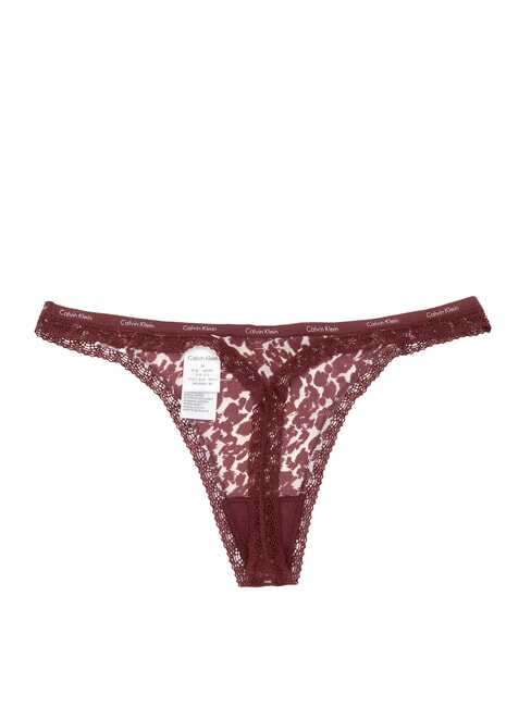 CK String en dentelle animal d&eacute;form&eacute;_avoine h/ blanc/ fauve - Slip femme