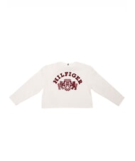 TOMMY HILFIGER TH KIDS T-shirt à manches longues avec écusson blanc ancien - Tee-shirt enfant - 3