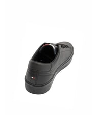 TOMMY HILFIGER TH Baskets en cuir noir - Chaussures Homme - 3