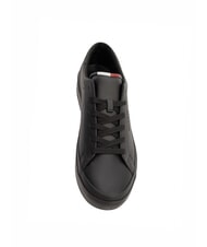 TOMMY HILFIGER TH Baskets en cuir noir - Chaussures Homme - 4