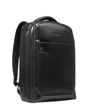 PIQUADRO BLUE SQUARE Sac &agrave; dos en cuir &agrave; contr&ocirc;le rapide pour ordinateur portable 15,6" Noir - Sacs &agrave; dos pour ordinateur portable - 2