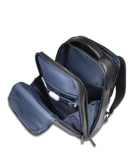 PIQUADRO BLUE SQUARE Sac &agrave; dos en cuir &agrave; contr&ocirc;le rapide pour ordinateur portable 15,6" Noir - Sacs &agrave; dos pour ordinateur portable - 5