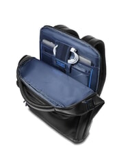 PIQUADRO BLUE SQUARE Sac &agrave; dos en cuir &agrave; contr&ocirc;le rapide pour ordinateur portable 15,6" Noir - Sacs &agrave; dos pour ordinateur portable - 6