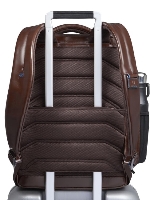 BLUE SQUARE Sac &agrave; dos en cuir &agrave; contr&ocirc;le rapide pour ordinateur portable 15,6" ACAJOU - Sacs &agrave; dos pour ordinateur portable