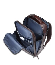 PIQUADRO BLUE SQUARE Sac &agrave; dos en cuir &agrave; contr&ocirc;le rapide pour ordinateur portable 15,6" ACAJOU - Sacs &agrave; dos pour ordinateur portable - 5