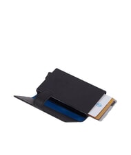 PIQUADRO URBAN Porte-cartes de crédit en métal et cuir gris noir - Portefeuilles Homme - 2