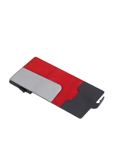 URBAN Porte-cartes de crédit en métal et cuir gris - Portefeuilles Homme