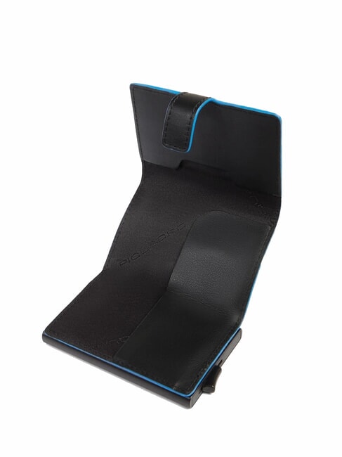 ATLAS Porte-cartes automatique en métal et cuir Noir - Portefeuilles Homme